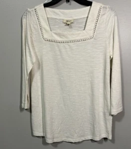 Style & Co Womens’ Top SZ Small Natural Color 3/4 Sleeve - Picture 1 of 5