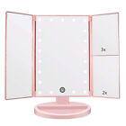 Foldable LED Lighted Vanity Mirrors Makeup 10X Magnifying Touch USB Rechargeable