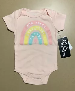 Baby Infant "Mom Makes Everything Better" Short Sleeve Bodysuits MOM 3M 3Months - Picture 1 of 4