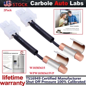 W10383615 Thermistor for refrigerator WPW10383615 AP6020675 PS11753994 - 2 Pack - Picture 1 of 12