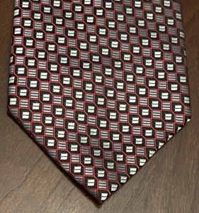 Van Heusen Red Black Hand Made 100% Polyester Men’s Neck Tie Made In China - Picture 1 of 9