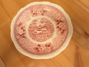 VINTAGE ADAMS - PINK ENGLISH SCENIC - IRONSTONE SAUCER 15cm - PLEASE READ - Picture 1 of 6
