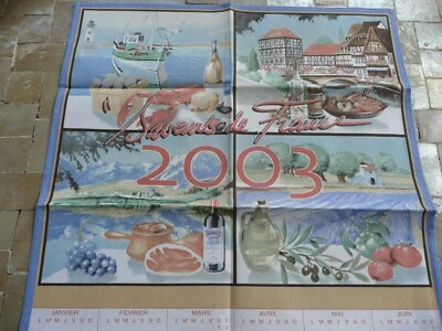 1 torchon ancien vintage en coton  calendrier  2006 - Photo 1/2