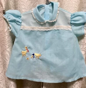 Vintage kitschiges Baby Kleid oder Top 50er Jahre? Gänse und Schnecke - Bild 1 von 2