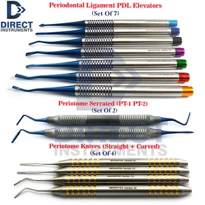 Dental Serrated Elevators PDL Periotome Surgical Extracting Implant Instruments - Picture 1 of 9