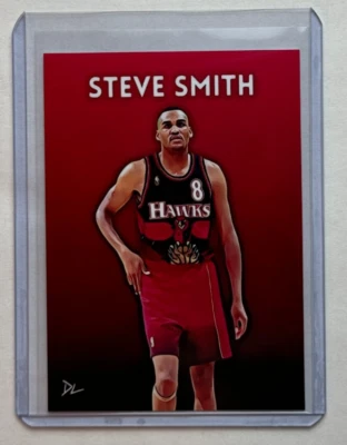 Tarjeta coleccionable Steve Smith edición limitada firmada por artista "Atlanta Hawks" 1/10 Foto 1 de 2