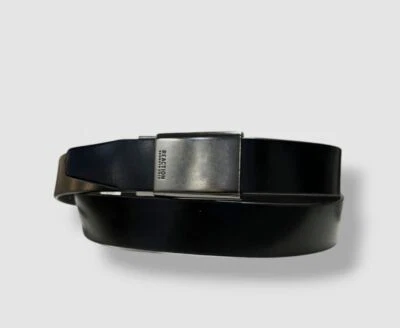 Cinturón Kenneth Cole Hombre Cuero Negro Placa Hebilla Deslizante Talla L 38-40 Foto 1 de 2