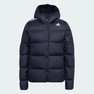 adidas Essentials Womens Down Jacket Midweight Navy Coat - Picture 1 of 5