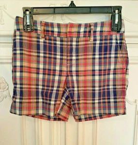 Ralph Lauren Kids 10 Pink, Navy, and Yellow Cotton Plaid Shorts - Picture 1 of 5