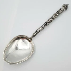 12 ¾” ORNATE South East Asian Silver Serving Spoon - Picture 1 of 8