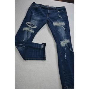 48239 Grindhouse Jeans Mens Size 40 x 31 Slim Skinny Stretch Fit Blue Distressed - Picture 1 of 10