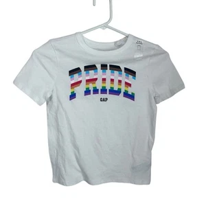 Gap Kids White Pride Tee Rainbow size Small 6/7 - Picture 1 of 4