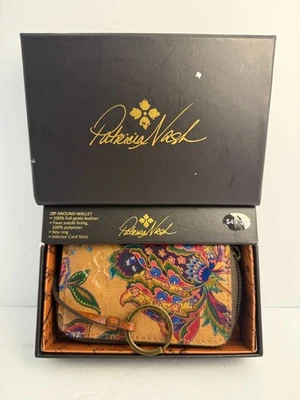 PATRICIA NASH Wristlet Zip Around Wallet French Tapestry Genuine Leather - Image 1 of 4