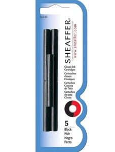 Fountain Pen Ink Cartridges 5pk Black Bold Point for Smooth Writing, Gift - Picture 1 of 1