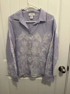 calypso st barth helllila tropisches geknöpftes Damenhemd Größe Medium - Bild 1 von 6