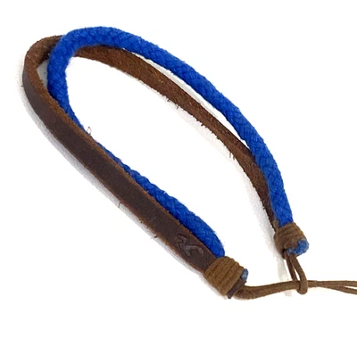 HOLLISTER КОРОЛЕВСКИЙ СИНИЙ КОРИЧНЕВЫЙ КОЖАНЫЙ ТКАНЕВЫЙ БРАСЛЕТ - Изображение 1 из 4