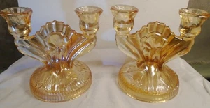 2 Candelabros Doble Iris y Espiga De Colección Caléndula Iridiscente  - Imagen 1 de 4