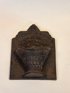 Antiker Gusseisen Streichholzhalter - Lehigh Valley Coal & John M. Reddington Werbung - Bild 1 von 8
