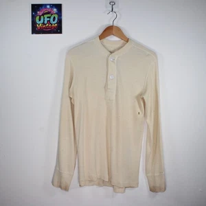 1940s WW2 Henley Thermal Shirt Mens Large Stretch Fit Issued Worn US Military - Bild 1 von 14