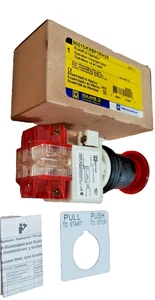 SQUARE D 9001SKR8P1RH25 PUSHBUTTON ILLUMINATED Red Mush (Brand New) - Picture 1 of 12