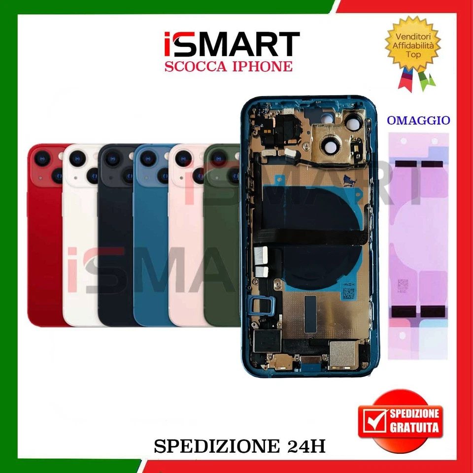 SCOCCA POSTERIORE COMPLETA PER IPHONE 13 TELAIO + VETRO CON FLEX HOUSING FRAME - Image 1 of 1
