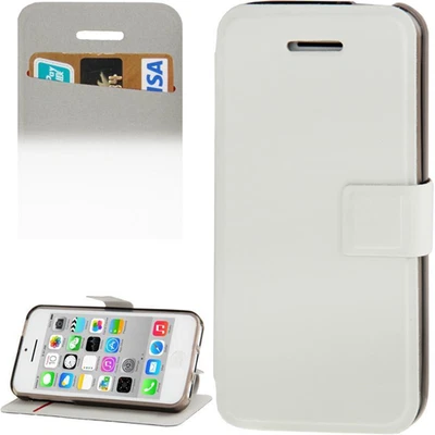 Custodia in TPU Fumè e Ecopelle Bianca Con Flip Laterale per Apple iPhone 5C - Immagine 1 di 4