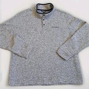 Eddie Bauer Men’s XL Radiator Fleece Snap Mock Pullover Gray Sweatshirt - Picture 1 of 13