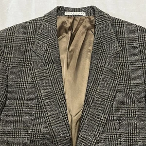 Hugo Boss Apollon Blazer 38R Tweed Karo Wolle Polyester 2 Knöpfe ohne Schlitz - Bild 1 von 12