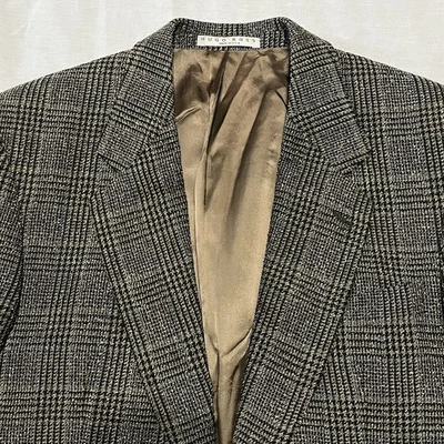 Hugo Boss Apollon Blazer 38R Tweed Check Wool Polyester 2 Button No Vent - Image 1 of 4