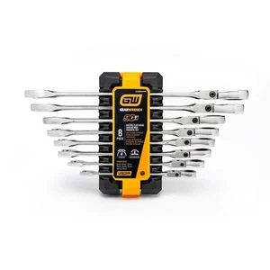 GearWrench GWD8FRWMM 8 PC Set di chiavi a cricchetto metriche testa flessibile - NUOVO - Foto 1 di 3