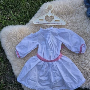 American Girl Pleasant Company Samantha Tea Party Dress White Pink Ribbon Retire - Picture 1 of 9
