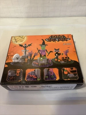 Conjunto de blocos de construção de Halloween | Kit de cemitério de gatos bruxas fantasmas abóbora-A5 - Imagem 1 de 4