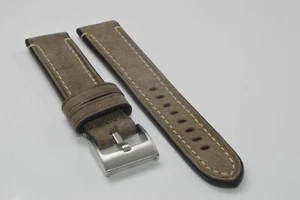 Correa de piel de vacuno de alta calidad softtouch ecológica 20mm en marrón medio - Imagen 1 de 1