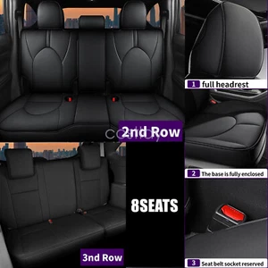 For 2020-2023 Toyota Highlander Full Set Protector Leather seat covers 8 Seat - Picture 1 of 11