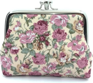 Cute Floral Buckle Coin Purses Vintage Pouch Kiss-Lock Change Purse Wallets… - Picture 1 of 6