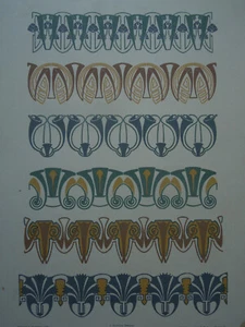 Estampe Art Nouveau Bordures Von Huber Dekorative Vorbilder - Picture 1 of 2