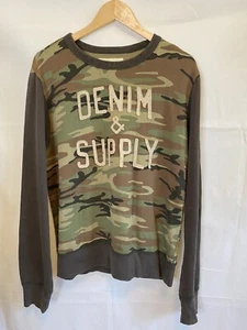 Felpa girocollo mimetica Denim & Supply Ralph Lauren nuova senza etichetta tg. Medium - Foto 1 di 5
