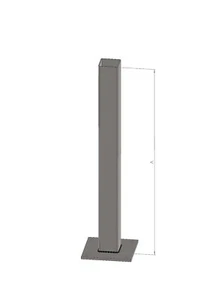 Geländerpfosten Vierkantrohr 1m - Stütze Steher Säule Zaun Tor Balkon Treppe - Bild 1 von 8