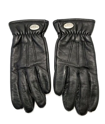 Harley-Davidson Women's Black Leather Biker Gloves in Small - Image 1 of 4