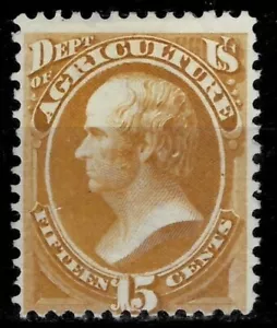 USA Official 1873 / 15c ☀ Agriculture Webster Scott O7 / $ 425 ☀ MNG stamp - Picture 1 of 2