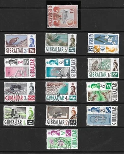 GIBRALTAR - 1960 DEFINITIVE 14er Set F.U. - Bild 1 von 1