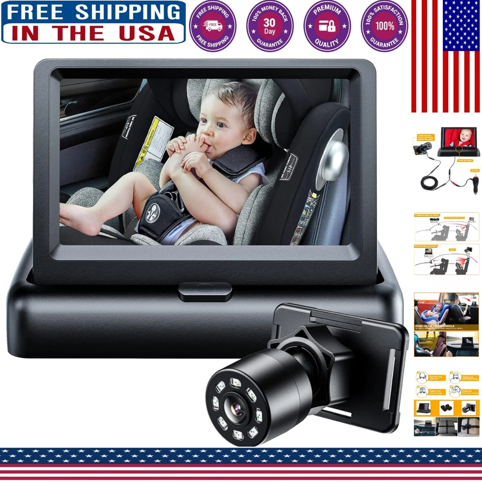 Itomoro Baby Car Mirror View Infant in Rear Facing Seat With Wide Crystal Clear