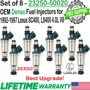 x8 Denso Best Upgrade OEM Fuel Injectors for 1992-1997 Lexus SC400 LS400 4.0L V8 - Picture 1 of 6
