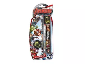 JUEGO DE PAPELERÍA MARVEL AVENGERS AGE OF ULTRON DE 5 PIEZAS - GOMA, PLUMA, LÁPIZ - Imagen 1 de 1