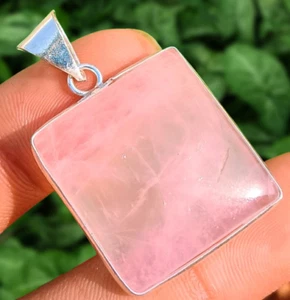 A+++ Rose Quartz Gemstone Pendant 925 Sterling Silver Plated Jewelry 30*20.2mm " - Picture 1 of 6