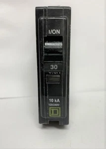 Square D 30A 1-Pole Circuit Breaker 1H825 Type QO #13074 - Picture 1 of 8