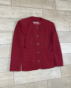 Jil Sander Vintage Red Wool Minimalist Blazer Jacket Size 38 - Picture 1 of 12