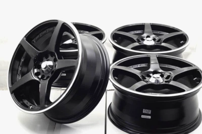 Kudo Racing Gekka 16x7 5x100 5x114.3 Black Wheels Rims Toyota Corolla Prius (4) - Image 1 of 4