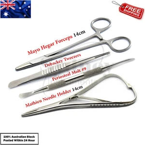 4 Pcs Mathieu Needle Holder Forceps Debackey Tweezers Bracket Ligature Pliers - Bild 1 von 5