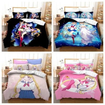 Mädchen Sailor Moon Bettbezug Set Bettwäsche Set Kissenbezüge 135x200 200x200 - Bild 1 von 4